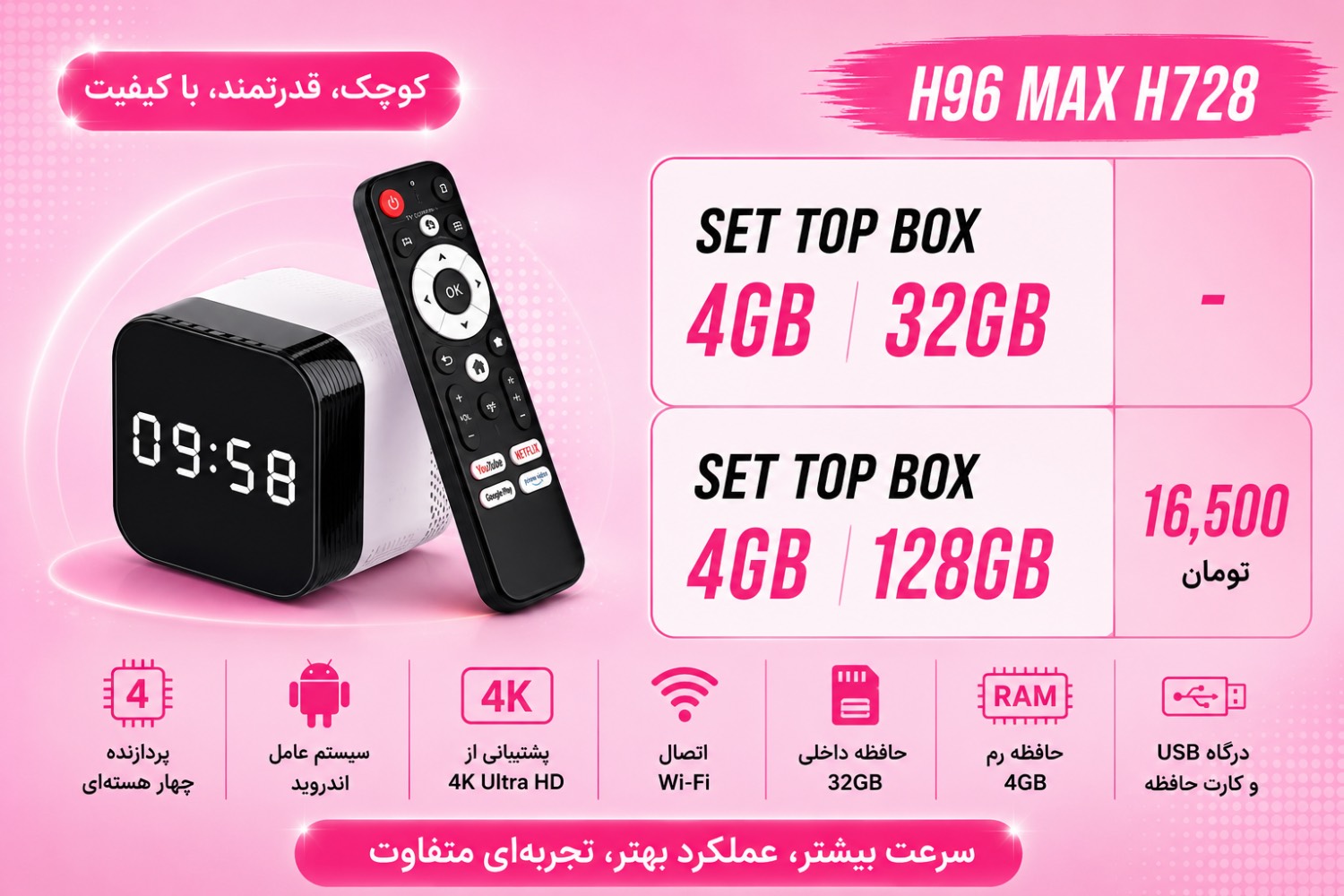 اندروید باکس H96 MAX H728
