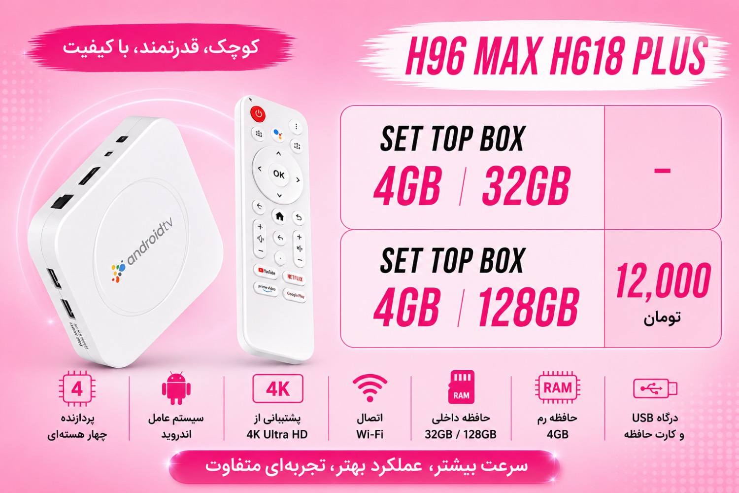 اندروید باکس  H96MAX H618 PLUS