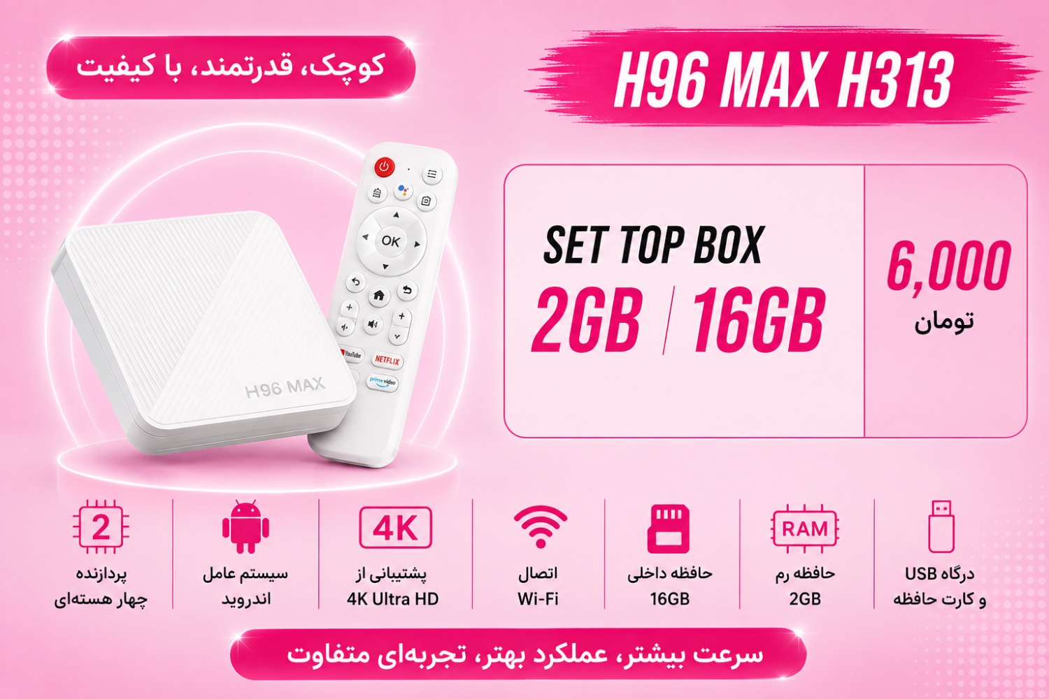 اندروید باکس H96 MAX H313
